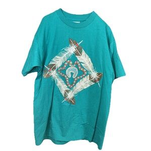 Vintage 70s Hand Embroidered Denim Chambray Shirt